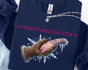 Comfort Colors® Worth Melting For Shirt, Disney Couples Sweatshirt, Frozen Valentine Tee, Winter Love Hoodie, Anna Kristoff Gift Crewneck