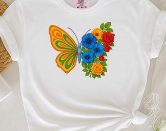Camiseta de mariposa Comfort Colors: camiseta de algodón teñida en prenda