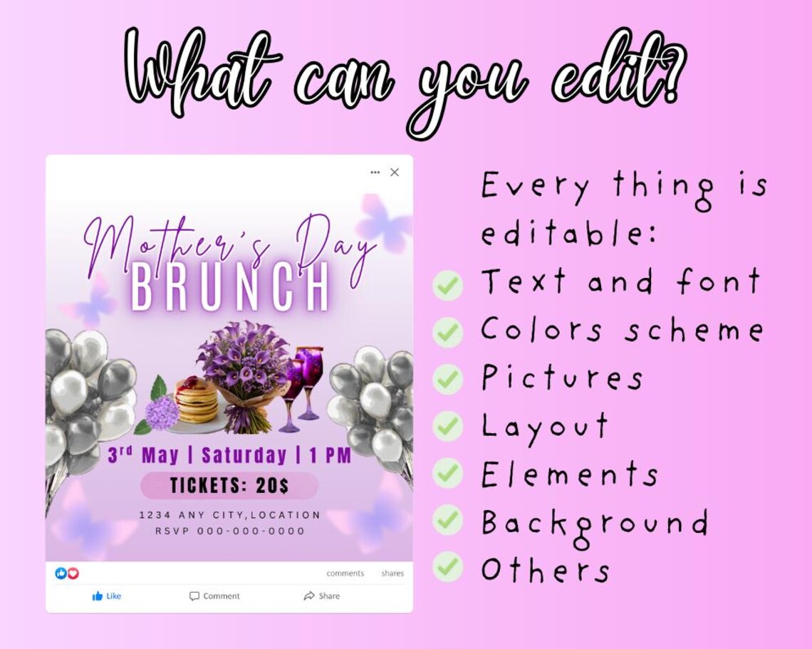 Mothers Day Brunch Flyer Template Mothers Day Flyer Design Brunch ...