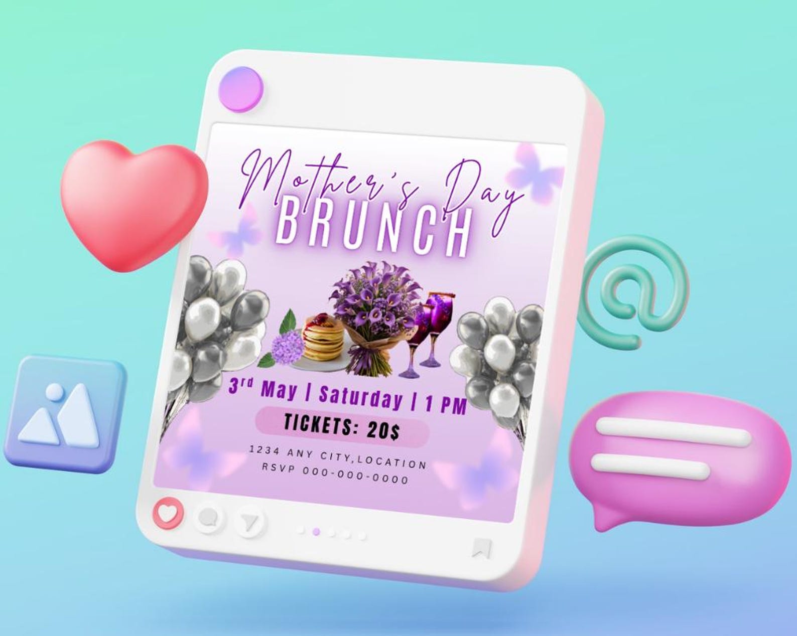 Mothers Day Brunch Flyer Template Mothers Day Flyer Design Brunch ...