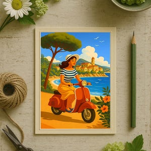 Côte d’Azur / French Riviera Poster & Postcard — Vintage Travel Digital Printable Wall Art  Imagion Atelier