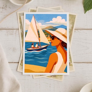 Côte d’Azur / French Riviera Poster & Postcard — Vintage Travel Digital Printable Wall Art  Imagion Atelier