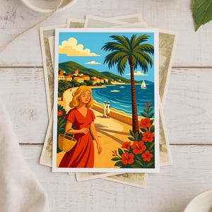 Côte d’Azur / French Riviera Poster & Postcard — Vintage Travel Digital Printable Wall Art Imagion Atelier