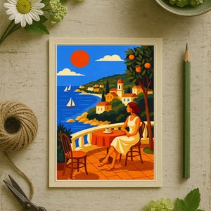 Côte d’Azur / French Riviera Poster & Postcard — Vintage Travel Digital Printable Wall Art  Imagion Atelier