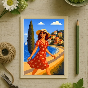 Côte d’Azur / French Riviera Poster & Postcard — Vintage Travel Digital Printable Wall Art Imagion Atelier 