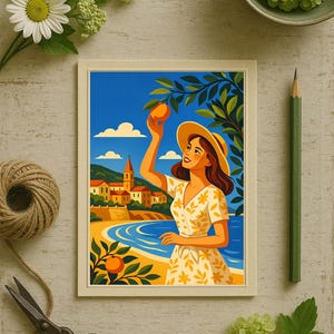 Côte d’Azur / French Riviera Poster & Postcard — Vintage Travel Digital Printable Wall Art  Imagion Atelier