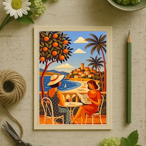Côte d’Azur / French Riviera Poster & Postcard — Vintage Travel Digital Printable Wall Art  Imagion Atelier