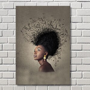 Rise of the African Queen Canvas Wall Art – Powerful African Woman Portrait – Tribal Modern Wall Decor for Living Room or Office