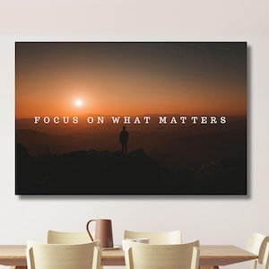 Focus On What Matters – Inspirierende Motivationszitat für Büro, Wohnzimmer und Schlafzimmer