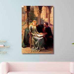 Abelard and His Pupil Heloise by Edmund Blair Leighton  Romantic Canvas Wall Art Print