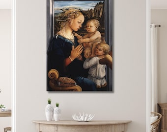 Fra Filippo Lippi Madonna and Child with Two Angels Canvas Art