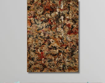 Jackson Pollock Style Canvas Art | Abstract Drip Painting Print