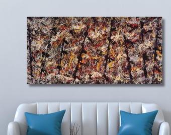 Jackson Pollock Blue Poles Canvas Print – Abstract Expressionist Home Decor