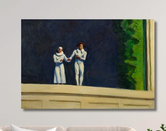 Edward Hopper Two Comedians Canvas Print, Minimalist Theatre Art