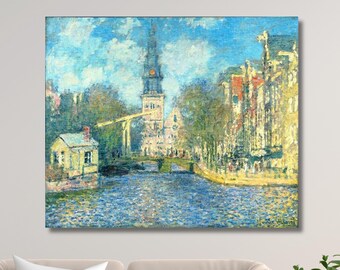 Monet Zuiderkerk Amsterdam Canvas Print, Impressionist Cityscape Reproduction