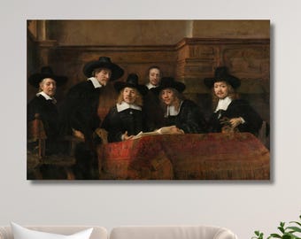 Rembrandt De Staalmeesters Print || Dutch Golden Age Group Portrait