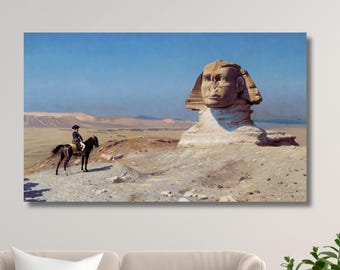 Napoleon Sphinx Print. Classic Egypt Historical Wall Art