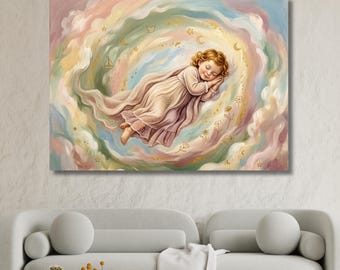 Boho Minimalist Nursery Canvas Wall Art Set, Abstract Rainbow Sun Kids Room Decor Print