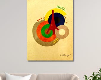 Robert Delaunay North South East West Canvas Wall Art, Orphism Masterpiece Print 1913