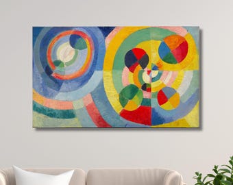 Robert Delaunay "Circular Forms" Canvas Wall Art, Orphism Abstract Masterpiece Print 1930