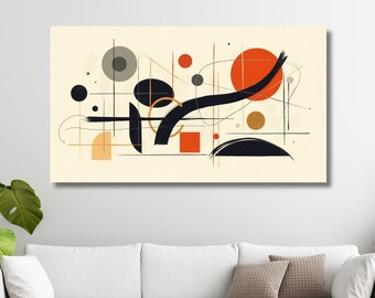 Organic Fractal Design Canvas Art, Sacred Geometry Wall Decor, Kandinsky Style Decor