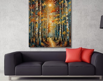 Gustav Klimt Tree of Life Canvas Art – Golden Abstract Painting