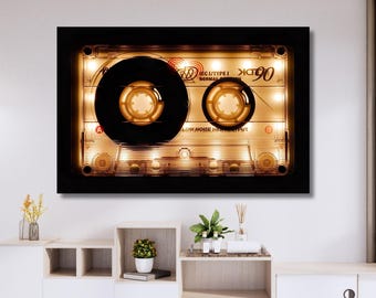 Retro Cassette Tape Canvas Art – Vintage Mixtape Print