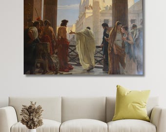Ecce Homo by Antonio Ciseri Canvas Art, Pontius Pilate and Jesus Wall Decor