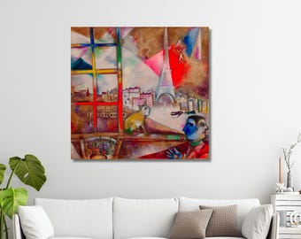 París a través de la ventana de Marc Chagall Arte en lienzo