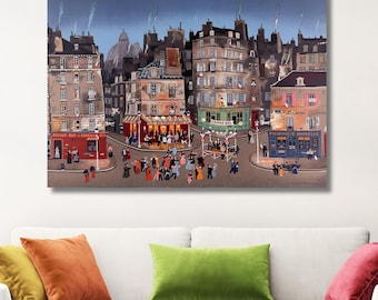 Le Grand Bal by Michel Delacroix Canvas Art, Vintage Paris Night Scene Wall Decor