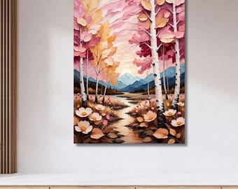 Klimt Orchard with Roses Canvas Art – Abstract Floral Print