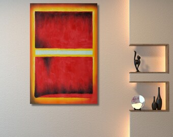 Mark Rothko Inspired Canvas Art – Minimalist Color Field Painting - Red and Black