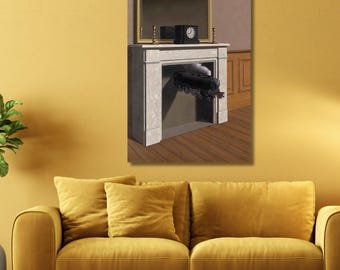 ルネ・マグリット「Time Transfixed」キャンバスアート：シュル