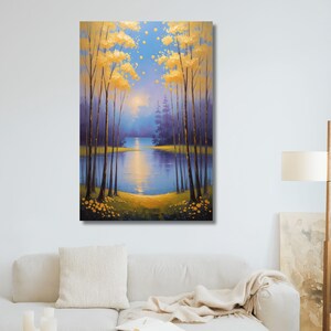Klimt Canvas Wall Art – Golden Abstract Painting Reproduction – Famous Gustav Klimt Artwork Print for Modern Living Room,  Office Decor