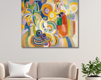 Robert Delaunay Portuguese Woman Canvas Art, Orphism Cubism Abstract Print