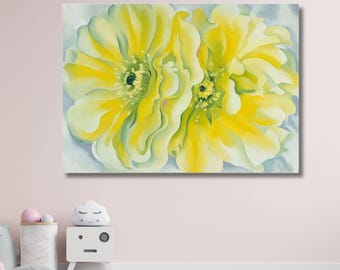 Georgia O’Keeffe Yellow Cactus Flower Canvas Print | Southwestern Wall Art