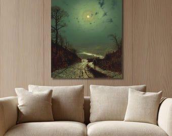 John Atkinson Grimshaw Silver Moonlight Canvas Art | Victorian Nocturne