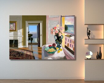 Matisse-Style Landscape Canvas Painting, Abstract Modern Art