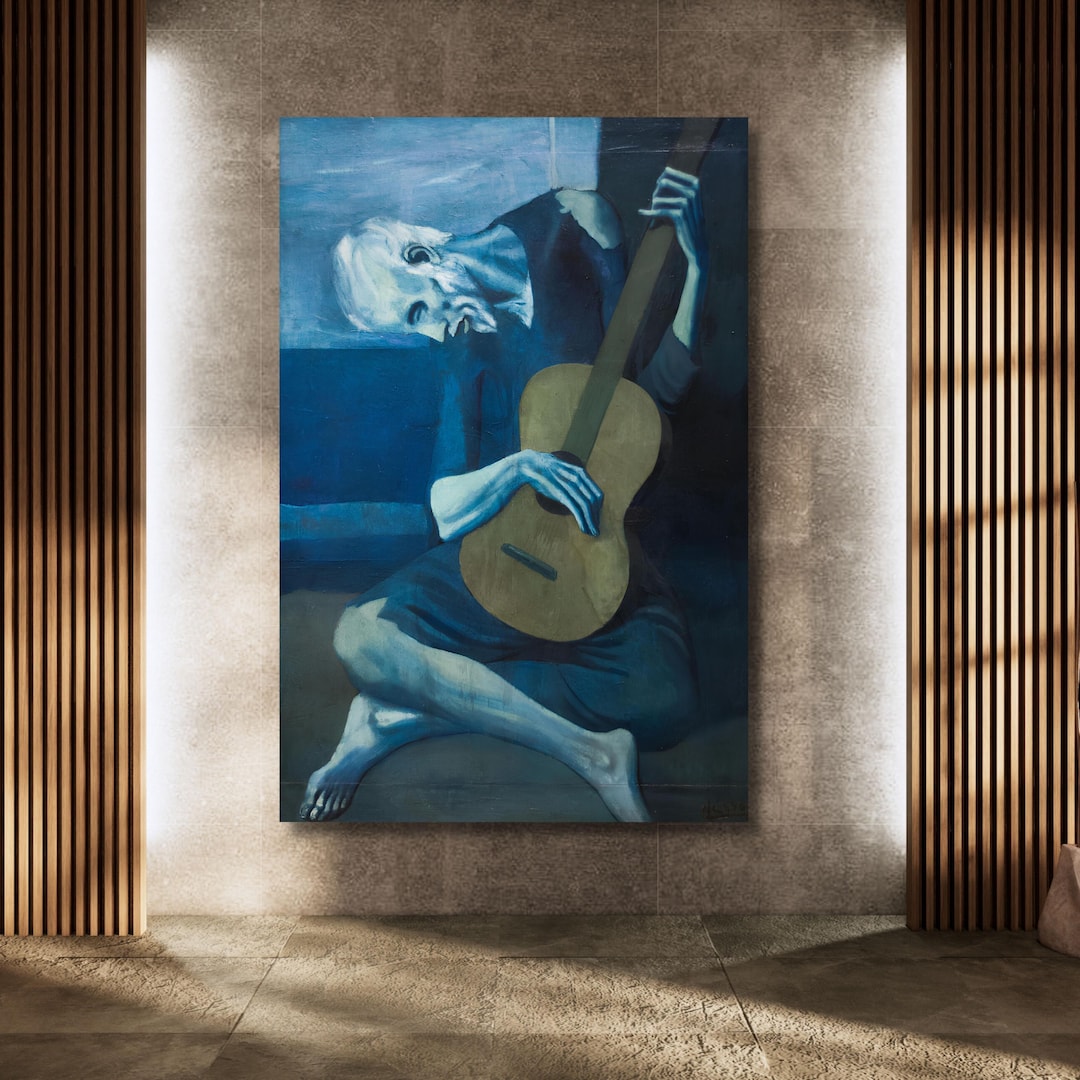 Picasso the Old Guitarist Canvas Print | Blue Period Art Reproduction ...