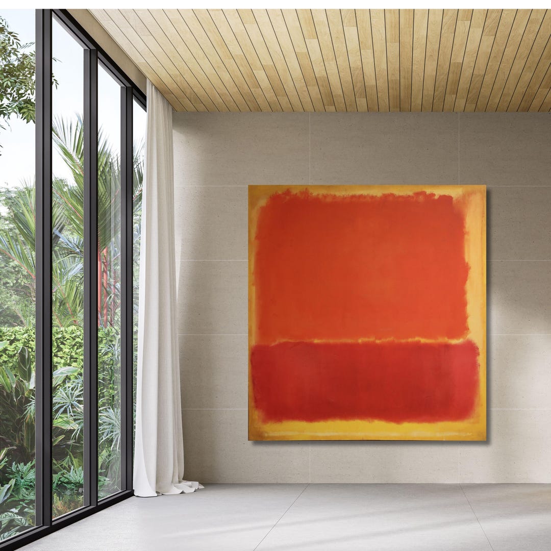 Colorblock Mark Rothko Color Block Canvas Art Print, Mark Rothko Style, Gold Orange Red - Etsy