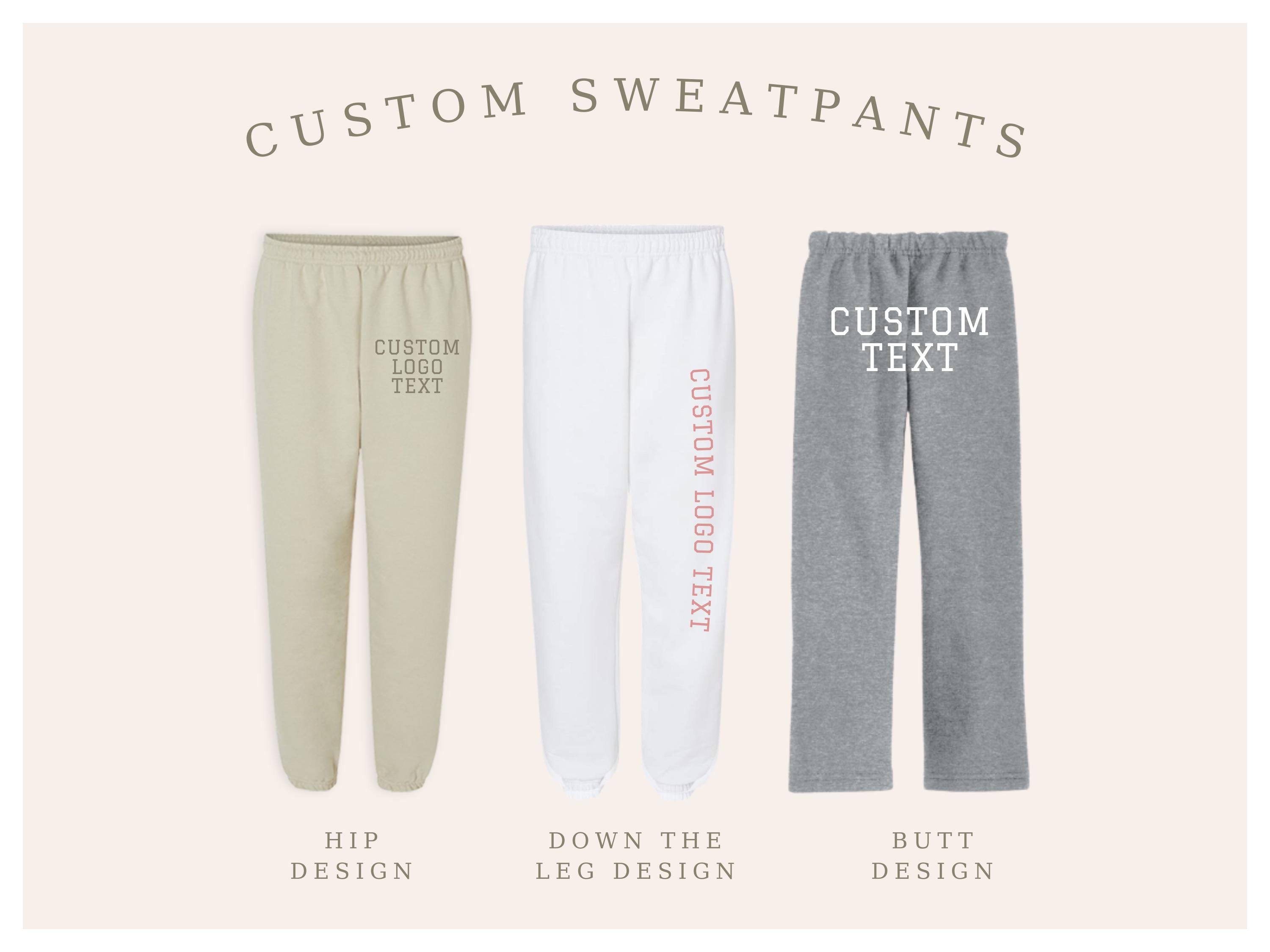 Custom Sweatpants Personalized Jogger Pants Sweats Sports Gym School ...