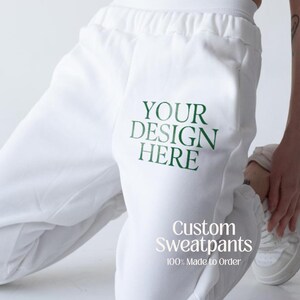 Custom Sweatpants Personalized Jogger Pants Sweats Sports Gym School College University Sorority Dance Cheer Gift Men Women Unisex Plus Size