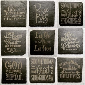 Laser Engraved Slate Coaster