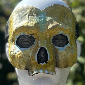 Skull Mask – Handcrafted Halloween Costume, Horror Cosplay, Paper Mache Gothic Theatre Prop