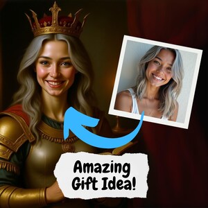 Ritratto reale personalizzato / Ritratto digitale personalizzato in stile rinascimentale da foto - Tela stampata per regali per animali domestici, coppie e famiglie