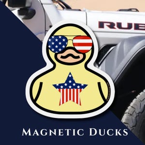 Star USA Rubber Ducky Magnet, Ducked, Funny Duck for Jeep Accessories, Jeep Gift, Ducked, Duck Duck Jeep Magnet, Patriotic, 4th of July