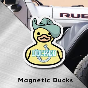 Cowboy Ducked Rubber Ducky Magnet, Funny Duck, Jeep Accessories, Ducked, Duck Duck Jeep Magnet, Jeep Lover