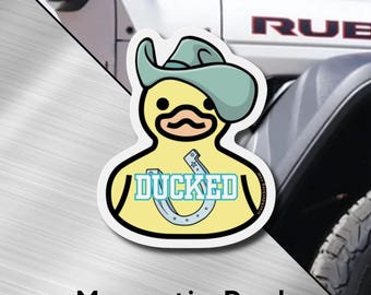 Cowboy Ducked Rubber Ducky Magnet, Funny Duck, Jeep Accessories, Ducked, Duck Duck Jeep Magnet, Jeep Lover