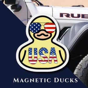 USA Rubber Ducky Magnet, Ducked, Funny Duck for Jeep Accessories, Jeep Lover Gift, Ducked, Duck Duck Jeep Magnet, Patriotic, 4th of July