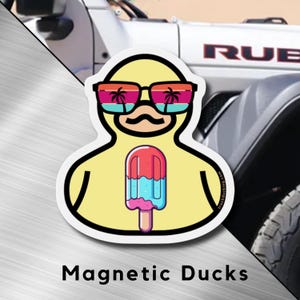Popsicle Rubber Ducky Magnet, Funny Duck for game or Jeep Accessories, Jeep Lover Gift, Ducked, Duck Duck Jeep Magnet